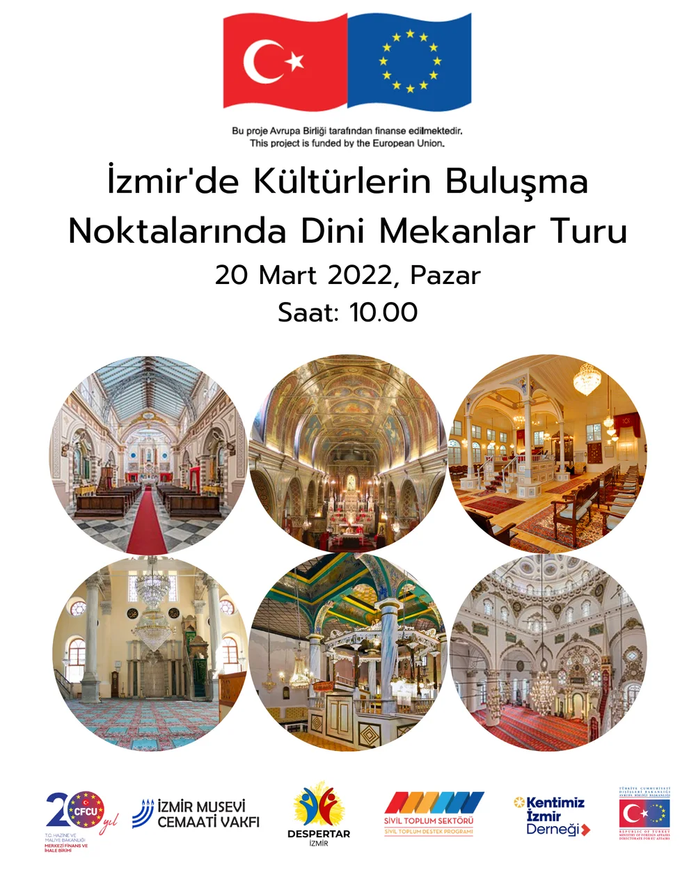 Religious sites tour poster from the Despertar Intercultural Festival.