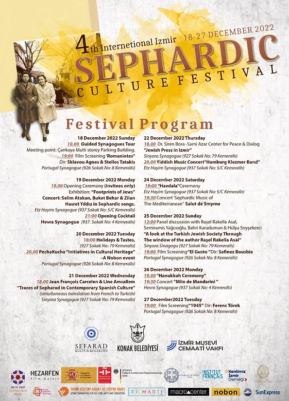 Programme poster for the 4th International Izmir Sephardic Culture Festival.