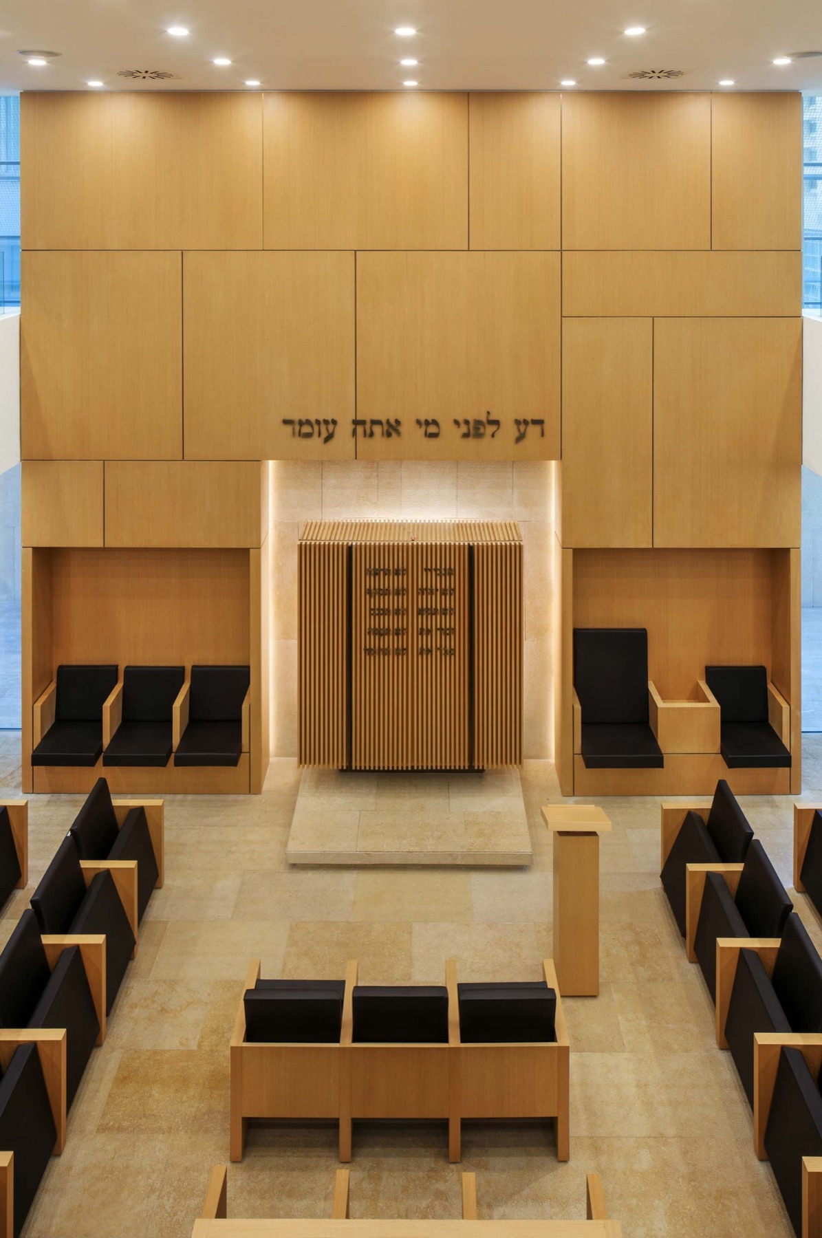 Interior view of Shaar Ashamayim Synagogue in İzmir.